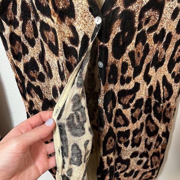 Mink pink leopard print cardigan - Picture 3 of 4